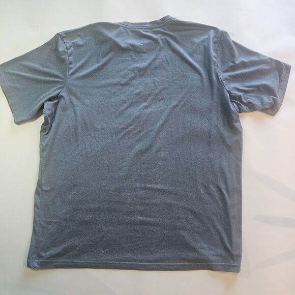 REI CO-OP Men's Large Performance Tee Short sleeve stretchy T-Shirt Grey/Blue - Picture 3 of 6